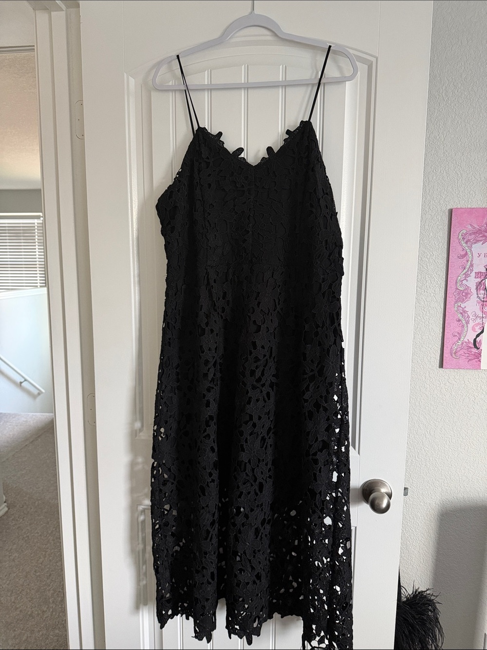 Black Lace Spaghetti Strap Dress - Elegant Women's Dress